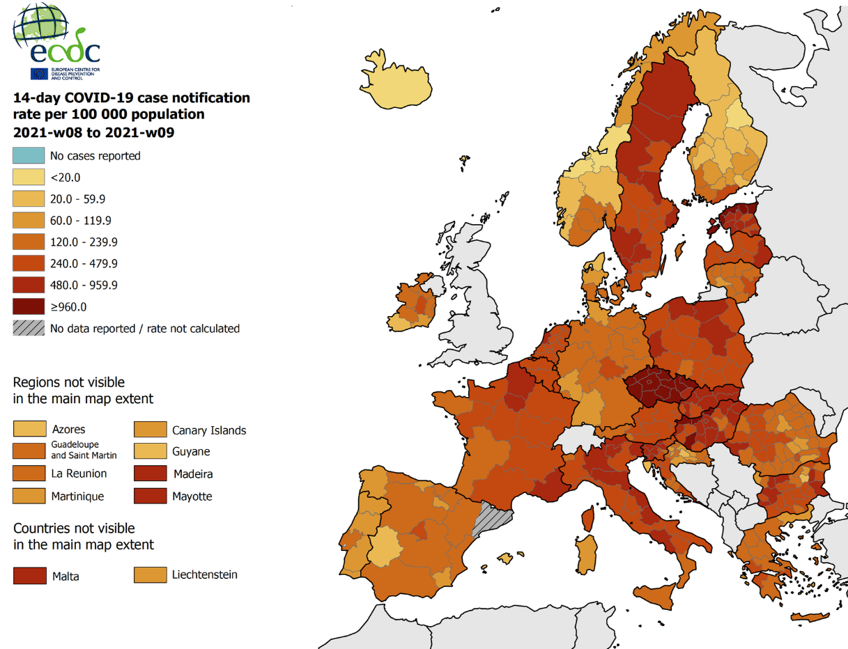 Portugal es el tercer país de la Unión Europea con menor incidencia de casos en el Mapa Europeo de Riesgos – Executive Digest
