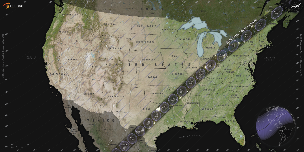 Mapa da NASA mostra trajeto exato do eclipse solar (e só há um local em