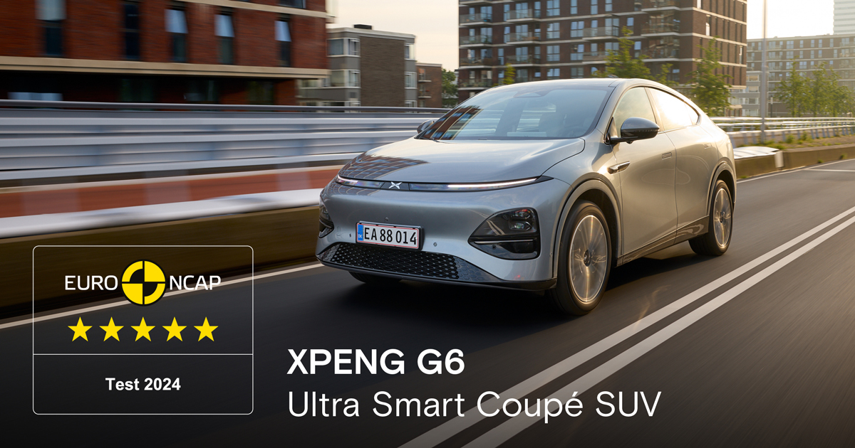 XPENG G6 obtém classificação de cinco estrelas no Euro NCAP 2024